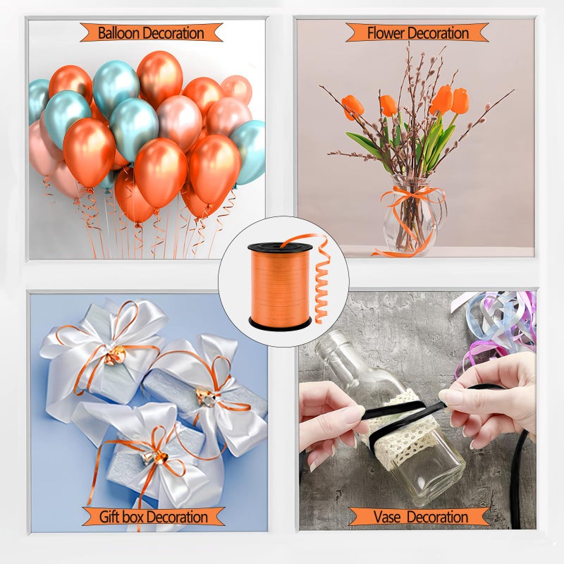 YCDMLJC Orange Curling Ribbon, 500 Yards Ribbons for Crafts,1/5 Inch Ribbon,Balloon String, Party Decoration,Ribbons for Florist Flower Bows for Graduation Supplies - Image 5